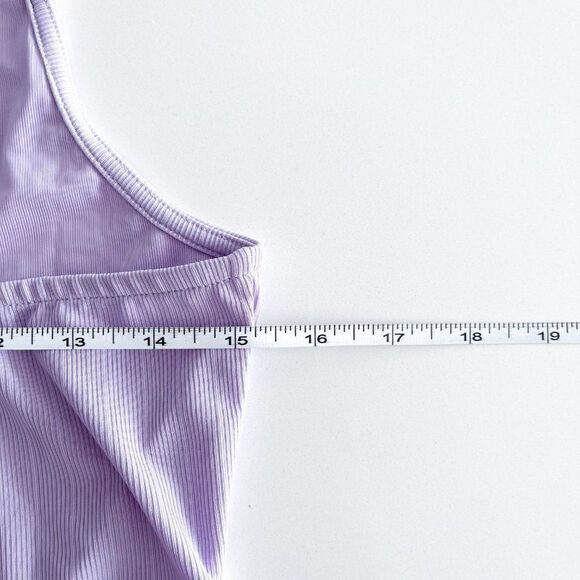 VERO MODA Kelli Singlet Bodystocking Thong Bodysuit In Pastel Lilac // Size Lg - Picture 5 of 7